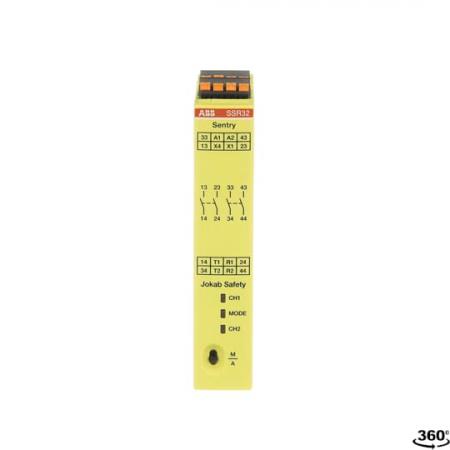 ABB Sentry SSR32P SAFETY RELAY Relaisausgänge 2 NO + 2 NO verzögert, Betriebsspannung 24 V DC, Pus 0,5 Sekunden Verzögerung