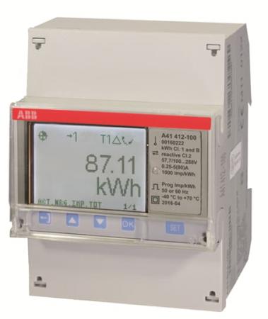 ABB A41 412-100 Wechselstromzähler, RS485 „Gold“, 1 Phase, Direktanschluss 80A