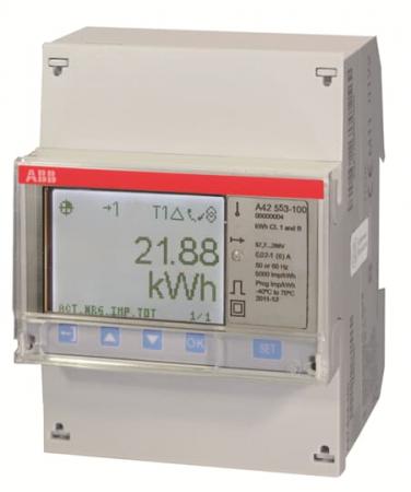 ABB A42 553-120 Messwandlerzähler, M-Bus „Platin“, 1 Phase, Wandleranschluss 6A, 16,7 Hz