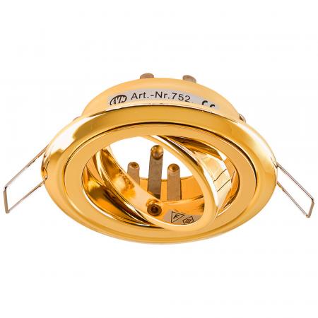 EVN Decken-Einbaustrahler für Niedervolt GU5.3 Leuchtmittel rund schwenkbar gold IP20 GX5.3 12V EinbauØ68