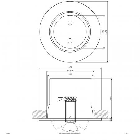 EVN Decken-Einbaustrahler für Niedervolt GU5.3 Leuchtmittel rund schwenkbar weiß IP20 GX5.3 12V EinbauØ68