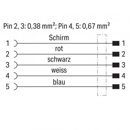 WAGO 756-1401/060-200 CANopen-/DeviceNet-Leitung M12 5-polig 20 m