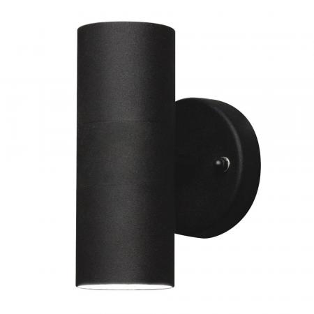 Konstsmide 7571-750 Modena Wandleuchte schwarz lackiertes Aluminium, klares Glas, Reflektor