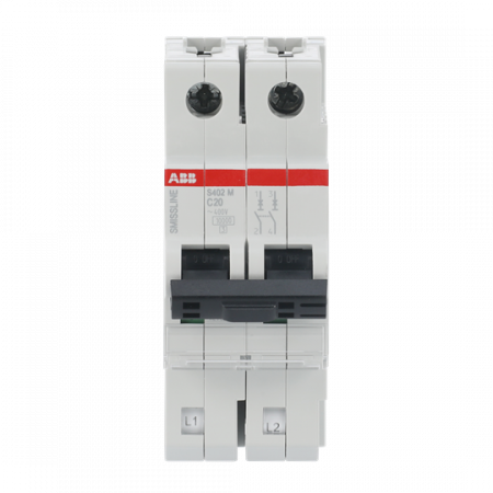 ABB S402M-C20 Sicherungsautomat C-Char., 20 A, 10 kA, 2P, steckbar