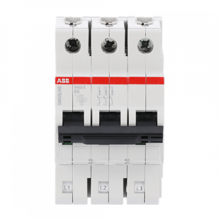 ABB S403E-B6 Sicherungsautomat B-Char., 6 A, 6 kA, 3P, steckbar