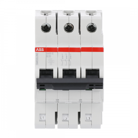 ABB S403E-B20 Sicherungsautomat B-Char., 20 A, 6 kA, 3P, steckbar