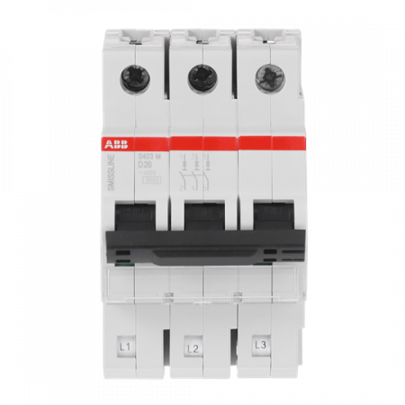 ABB S403M-D20 Sicherungsautomat D-Char., 20 A, 10 kA, 3P, steckbar