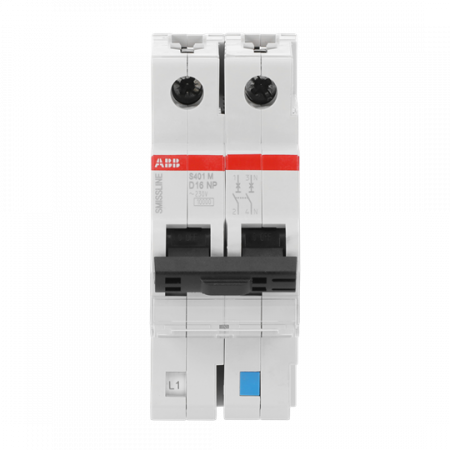 ABB S401M-D16NP Sicherungsautomat D-Char., 16 A, NP, 10 kA, 2P, steckbar geschützter Neutralleiter