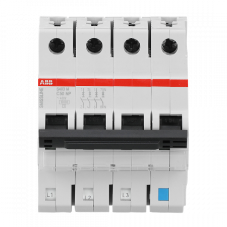 ABB S403M-C50NP Sicherungsautomat C-Char., 50 A, NP, 10 kA, 4P, steckbar geschützter Neutralleiter
