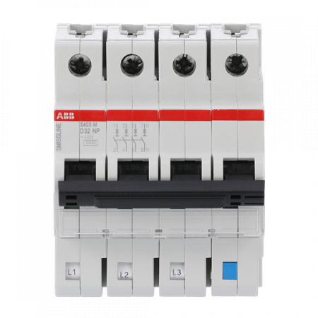 ABB S403M-D32NP Sicherungsautomat D-Char., 32 A, NP, 10 kA, 4P, steckbar geschützter Neutralleiter