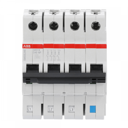 ABB S403M-D40NP Sicherungsautomat D-Char., 40 A, NP, 10 kA, 4P, steckbar geschützter Neutralleiter