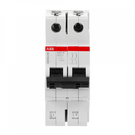 ABB S402M-UCC1 Sicherungsautomat C, 1 A, 250 V DC, 2P, 50 kA, steckbar