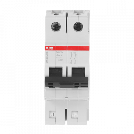 ABB S402M-UCZ2 Sicherungsautomat Z-Char., 2 A, 250 V DC, 2P, 50 kA, steckbar