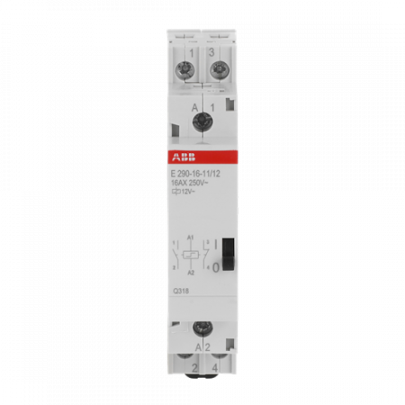 ABB E290-16-11/12 Stromstoßschalter Spule 12 V AC, 16 A, 1 Öffner + 1 Schließer