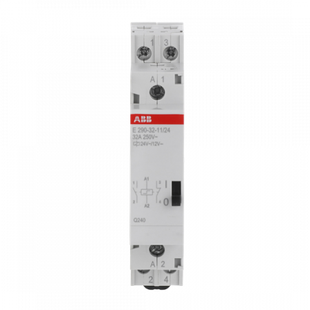 ABB E290-32-11/24 Stromstoßschalter Spule 24 V AC/12 V DC, 32 A, 1 Öffner + 1 Schließer