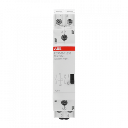 ABB E290-32-11/230 Stromstoßschalter 230 V AC/110 V DC, 32 A, 1 Öffner + 1 Schließer