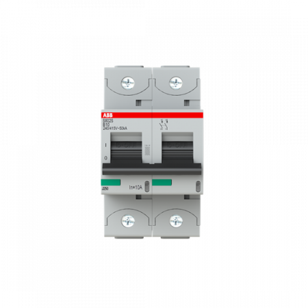 ABB S802S-B10 Hochleist.-Sicherungsautomat, 10A, B, 400 V AC=Icu 50kA, 690 V AC=Icu6kA, 2P