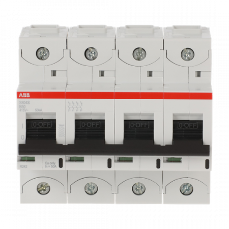 ABB S804S-B50 Hochleist.-Sicherungsautomat, 50A, B, 400 V AC=Icu 50kA, 690 V AC=Icu6kA, 4P