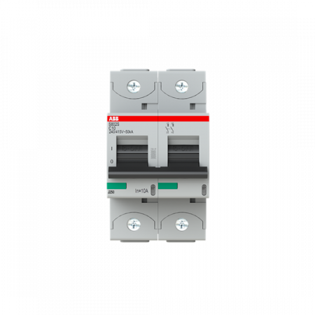 ABB S802S-C10 Hochleist.-Sicherungsautomat, 10A, C, 400 V AC=Icu 50kA, 690 V AC=Icu6kA, 2P