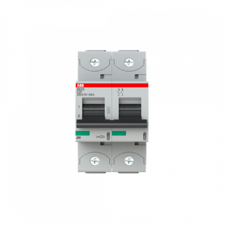 ABB S802S-C25 Hochleist.-Sicherungsautomat, 25A, C, 400 V AC=Icu 50kA, 690 V AC=Icu6kA, 2P