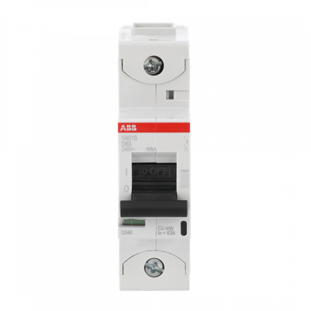 ABB S801S-D63 Hochleistungs-Sicherungsaut., 63A, D, 400V AC=Icu 50 kA, 690V AC=Icu6 kA, 1P