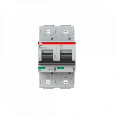 ABB S802S-K13 Hochleist.-Sicherungsautomat, 13A, K, 400 V AC=Icu 50kA, 690 V AC=Icu6kA, 2P