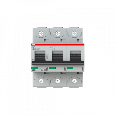 ABB S803S-K16 Hochleist.-Sicherungsautomat, 16A, K, 400 V AC=Icu 50kA, 690 V AC=Icu6kA, 3P