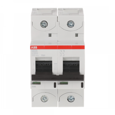 ABB S802S-UCB10 Hochleistungs-Sicherungsautomat, 10A, B, 500VDC=Icu 50kA, 2P