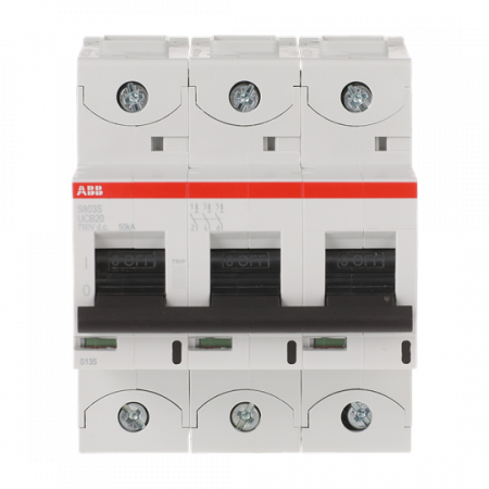 ABB S803S-UCB20 Hochlei.-Sicherungsautomat, 20A, B, 750VDC=Icu 50kA, 3P