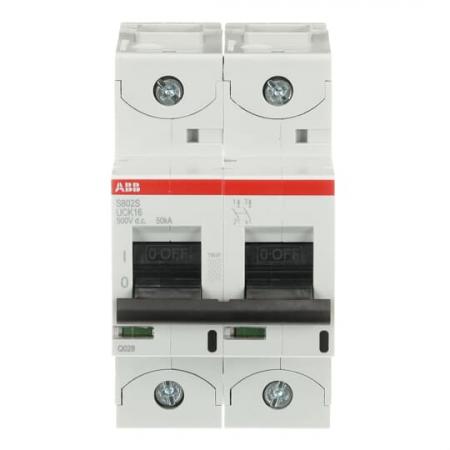 ABB S802S-UCK16 Hochleistungs-Sicherungsautomat, 16A, K, 500VDC=Icu 50kA, 2P
