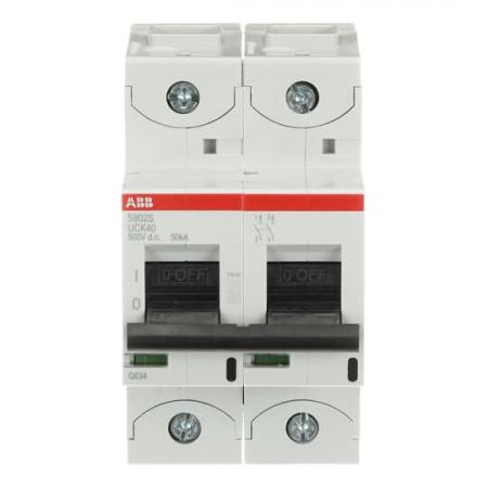 ABB S802S-UCK40 Hochleistungs-Sicherungsautomat, 40A, K, 500VDC=Icu 50kA, 2P