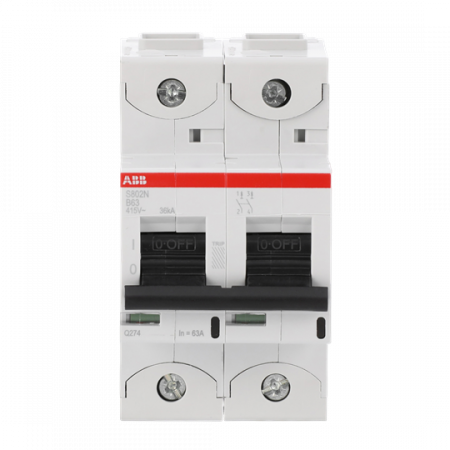 ABB S802N-B63 Hochleist.-Sicherungsaut., 63A, B, 400V AC=Icu 36 kA, 690V AC=Icu 4, 5 kA, 2P