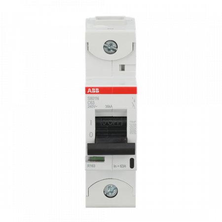 ABB S801N-C63 Hochleist.-Sicherungsa., 63A, C, 400 V AC=Icu 36 kA, 690 V AC=Icu 4, 5 kA, 1P