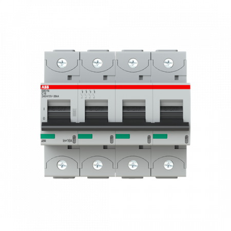 ABB S804N-C16 Hochleist.-Sicherungsautomat, 16A, C, 400 V AC=Icu 36kA, 690 V AC=Icu 4, 5kA,