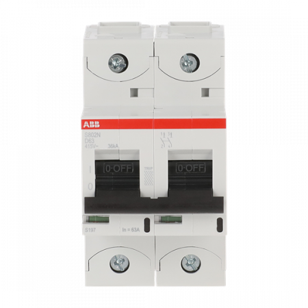 ABB S802N-D63 Hochleist.-Sicherungsaut., 63A, D, 400V AC=Icu 36 kA, 690V AC=Icu 4, 5 kA, 2P