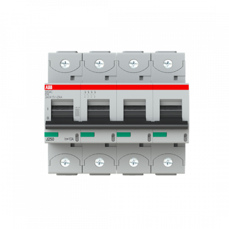 ABB S804C-C10 Hochleist.-Sicherungsautomat, 10A, C, 415 V AC=Icu 25kA, 4P