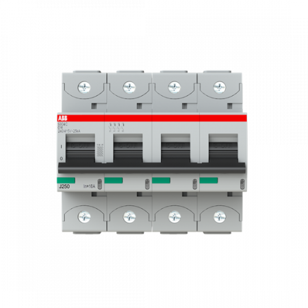 ABB S804C-C16 Hochleist.-Sicherungsautomat, 16A, C, 415 V AC=Icu 25kA, 4P
