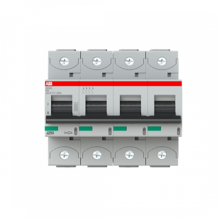 ABB S804C-C20 Hochleist.-Sicherungsautomat, 20A, C, 415 V AC=Icu 25kA, 4P