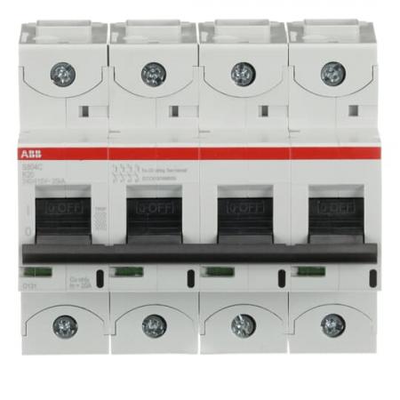 ABB S804C-K20 Hochleist.-Sicherungsautomat, 20A, K, 415 V AC=Icu 25kA, 4P