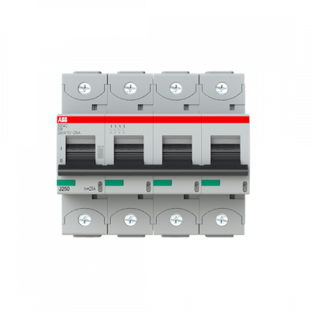 ABB S804C-C25 Hochleist.-Sicherungsautomat, 25A, C, 415 V AC=Icu 25kA, 4P