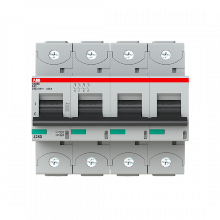 ABB S804C-B32 Hochleist.-Sicherungsautomat, 32A, B, 415 V AC=Icu 25kA, 4P