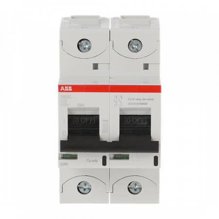 ABB S802C-C32 Hochleistungs-Sicherungsautomat, 32A, C, 415V AC=Icu 25 kA, 2P