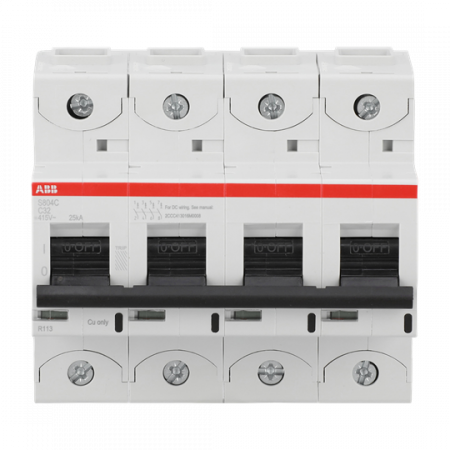 ABB S804C-C32 Hochleist.-Sicherungsautomat, 32A, C, 415 V AC=Icu 25kA, 4P