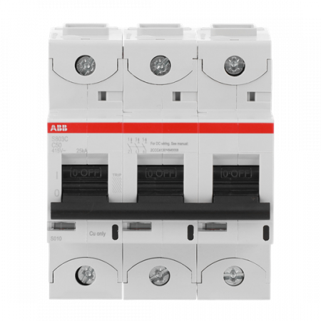 ABB S803C-C50 Hochleist.-Sicherungsautomat, 50A, C, 415 V AC=Icu 25kA, 3P