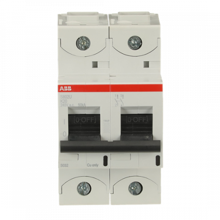 ABB S802U-K20 Hochleist.-Sicherungsautomat, 20A, K, 240 V AC=Icu 50kA, 2P, UL 489, 415 V AC=Icu 50kA, EN60947-2