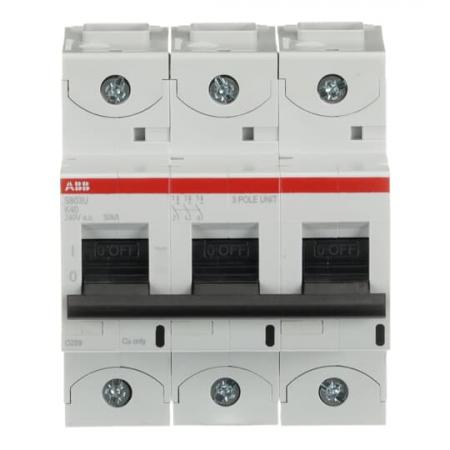 ABB S803U-K40 Hochleist.-Sicherungsautomat, 40A, K, 240 V AC=Icu 50kA, 3P, UL 489