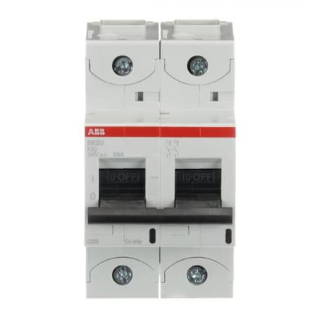 ABB S802U-K50 Hochleist.-Sicherungsautomat, 50A, K, 240 V AC=Icu 50kA, 2P, UL 489, 415 V AC=Icu 50kA, EN60947-2