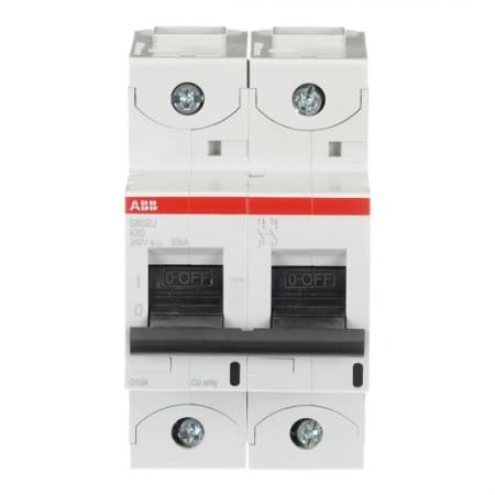ABB S802U-K60 Hochleist.-Sicherungsautomat, 60A, K, 240 V AC=Icu 50kA, 2P, UL 489, 415 V AC=Icu 50kA, EN60947-2