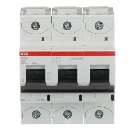 ABB S803U-K60 Hochleist.-Sicherungsautomat, 60A, K, 240 V AC=Icu 50kA, 3P, UL 489