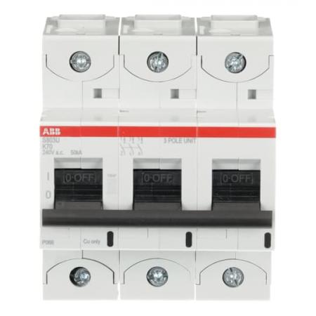 ABB S803U-K70 Hochleist.-Sicherungsautomat, 70A, K, 240 V AC=Icu 50kA, 3P, UL 489